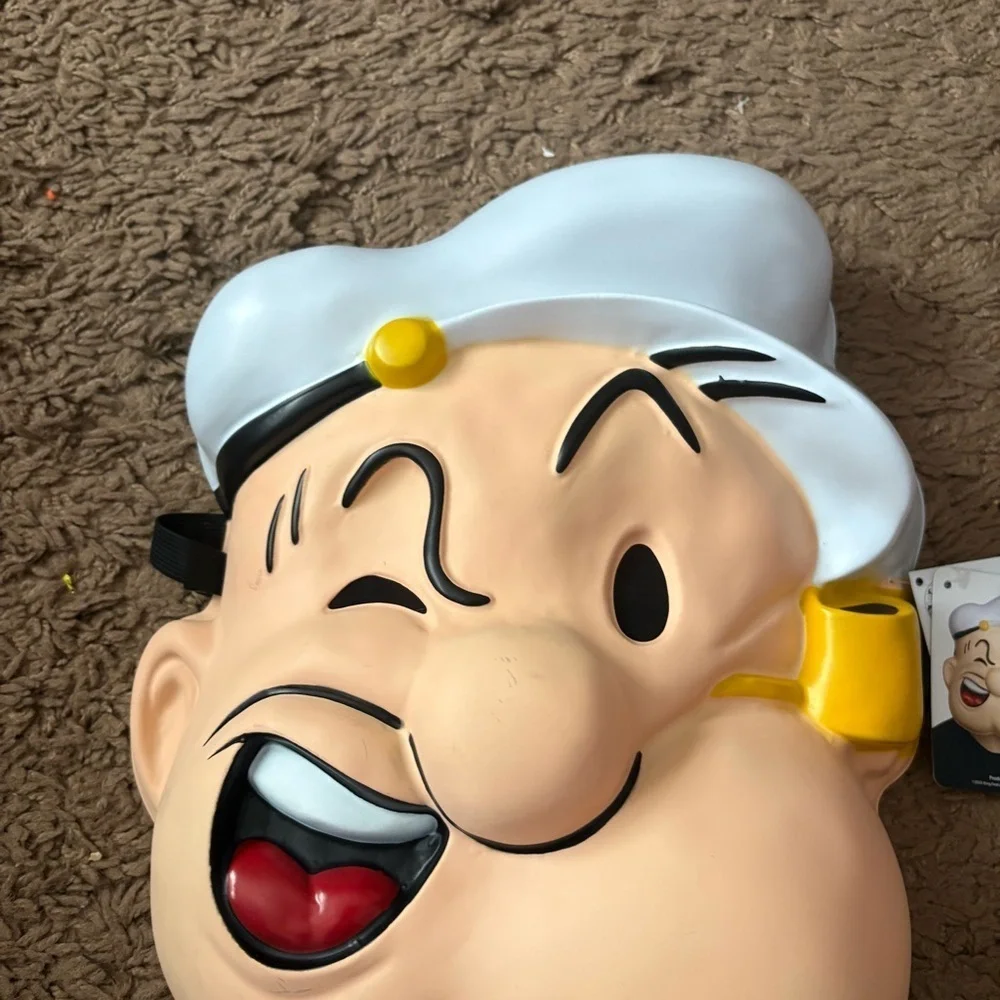 Popeye Character Mask NEW Plastic Vintage Inspired 3D Adult Costume Halloween